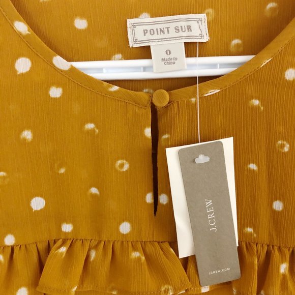 NWT J.Crew Point Sur Ruffle Dress Crinkle Chiffon - Picture 8 of 12